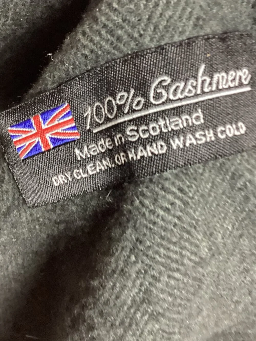 Cashmere Scarf Gray Made in Scotland 13x66